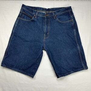 Vibes Gold Label Mens Dark Wash Denim Jean Shorts VIBESGL Blue 35W Skater Y2K